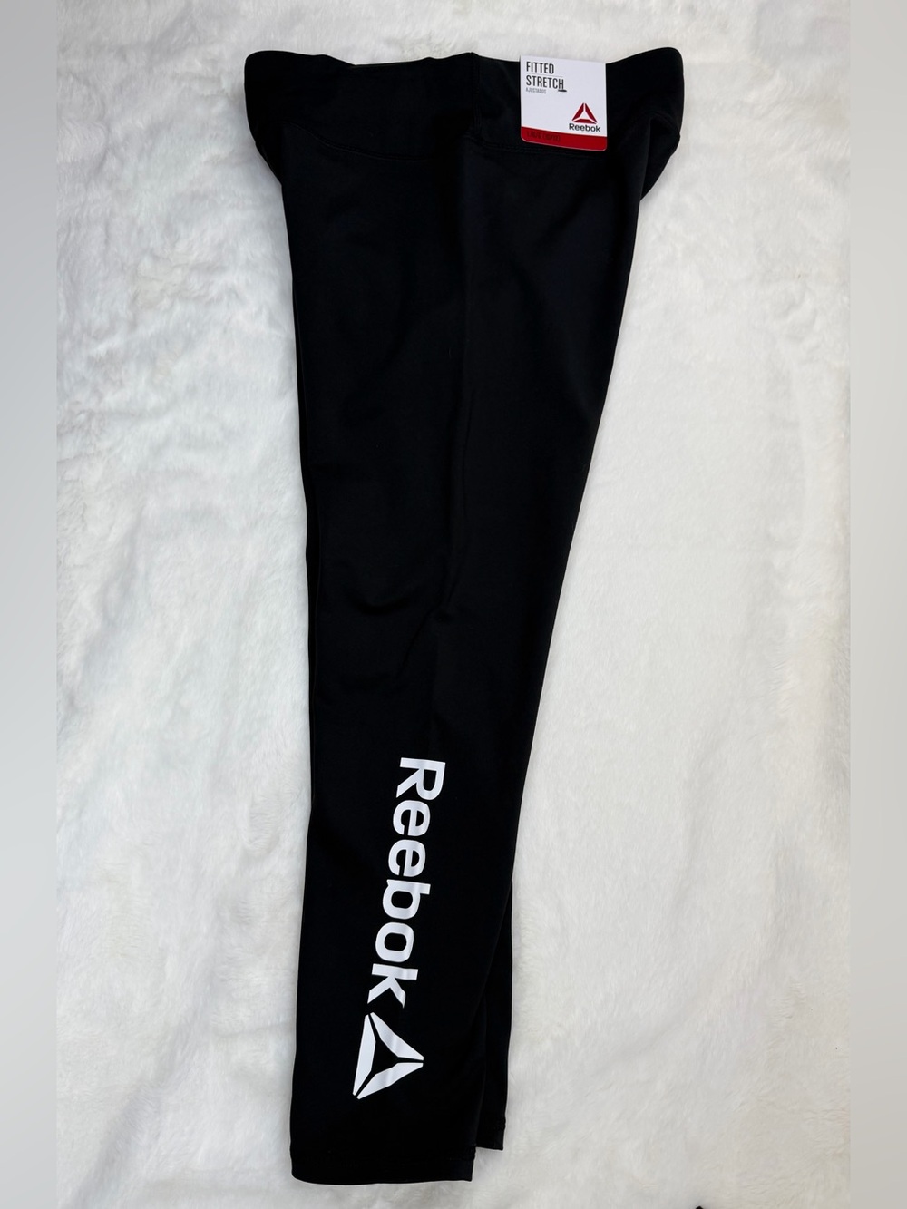 Reebok Capri Leggings Women’s Small - Girls 10/12 Black Fitted Stretch Logo NWT